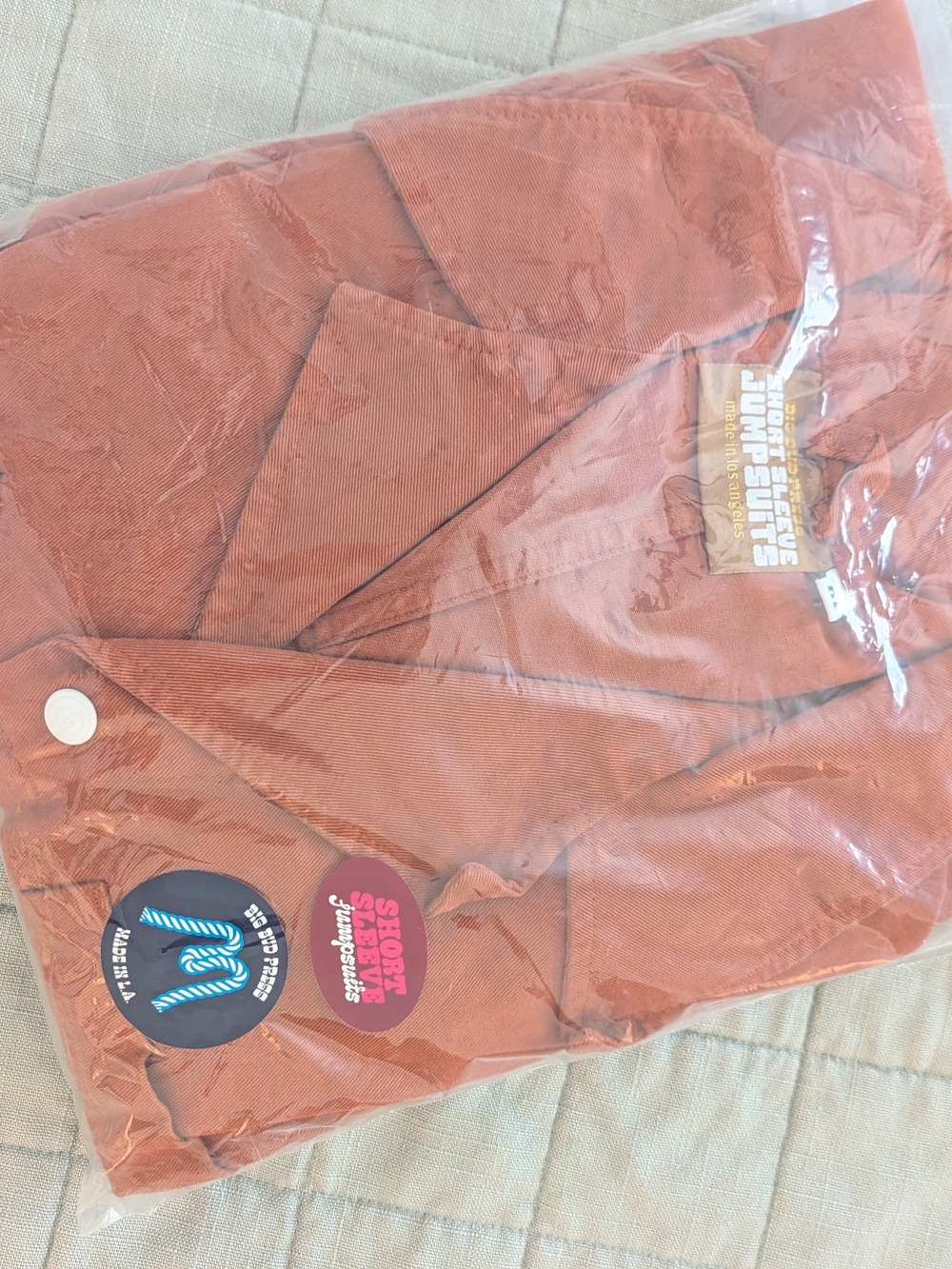 Big Bud Press Rust-Orange Short Sleeve Utility Jumpsuit - Picture 4 of 5